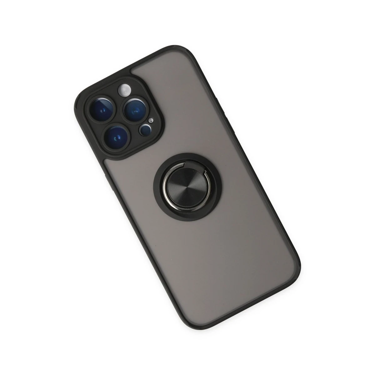 Newface Apple iPhone 14 Pro Kılıf Montreal Yüzüklü Silikon Kapak - Siyah — görsel 7