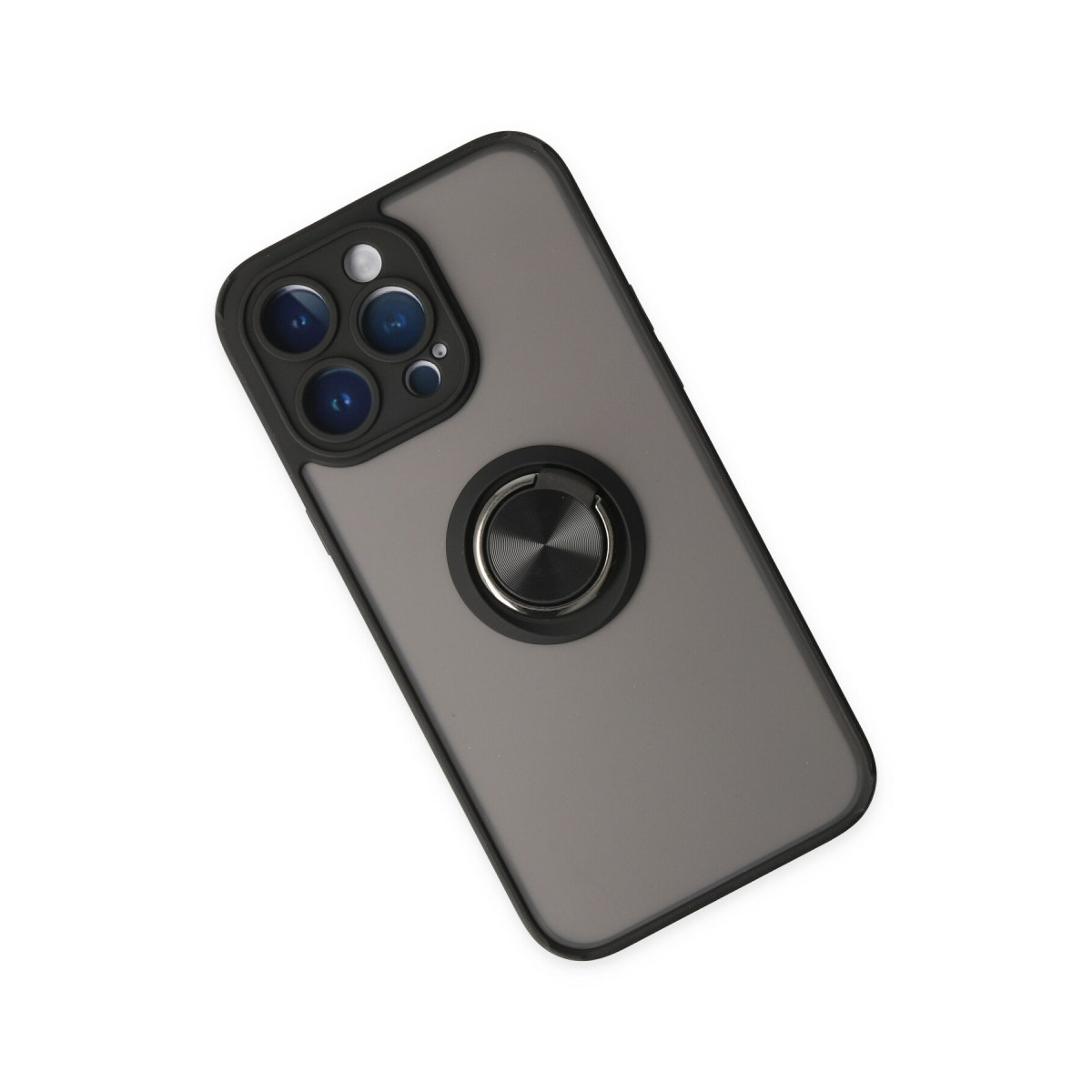 Newface Apple iPhone 14 Pro Kılıf Montreal Yüzüklü Silikon Kapak - Siyah — görsel 11