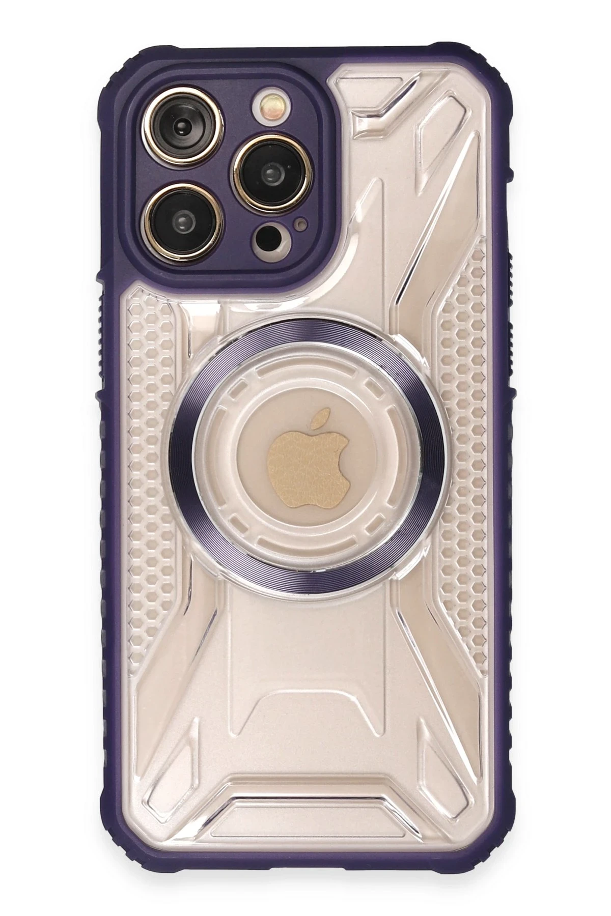 Newface iPhone 14 Pro Max Kılıf Prag Magneticsafe Kapak - Derin Mor