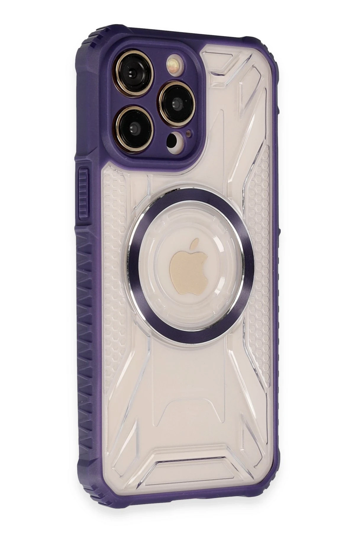Newface iPhone 14 Pro Max Kılıf Prag Magneticsafe Kapak - Derin Mor