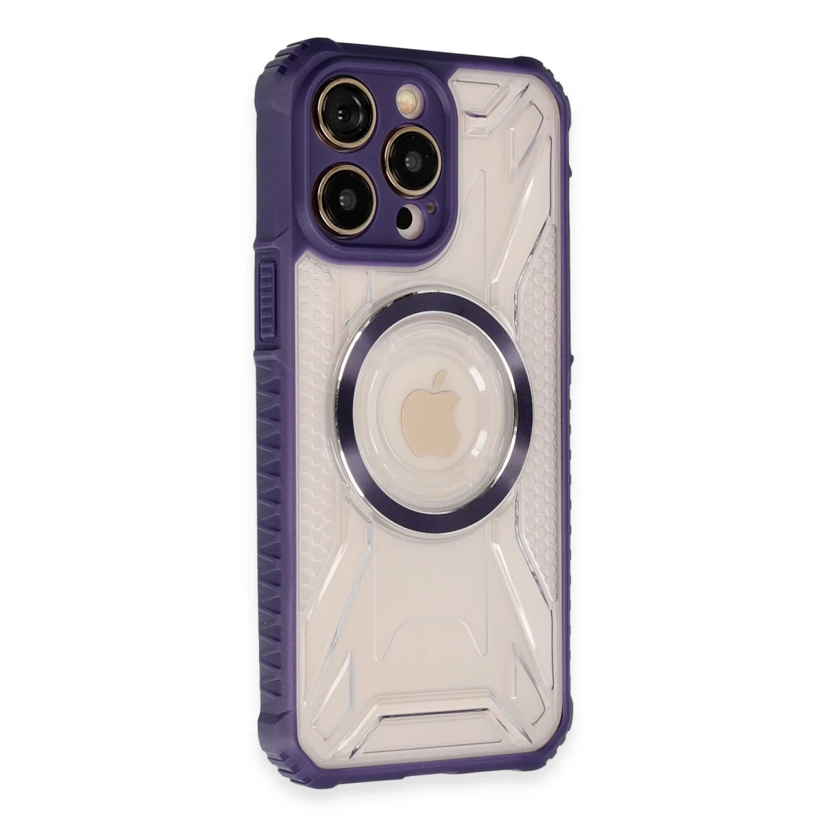 Newface Apple iPhone 14 Pro Max Kılıf Prag Magneticsafe Kapak - Derin Mor