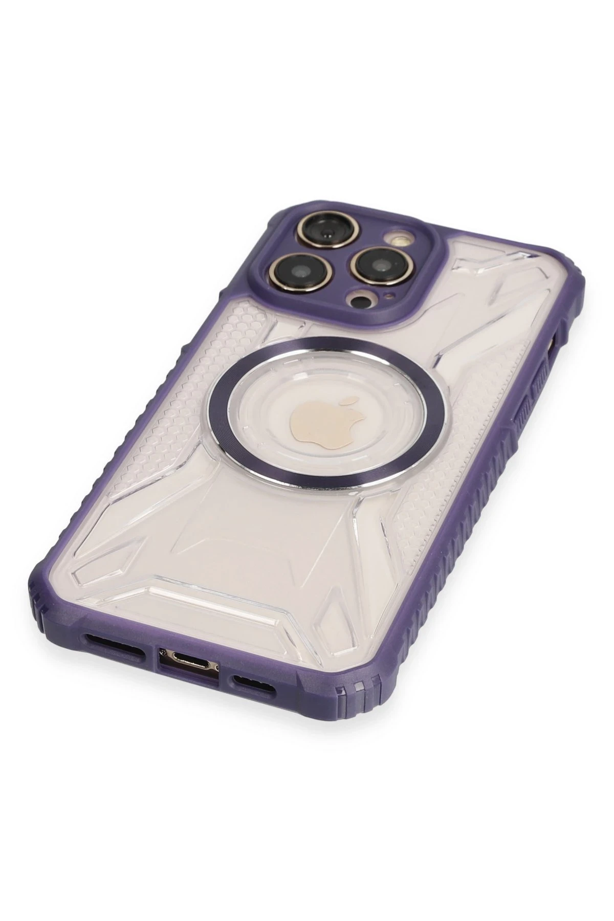 Newface iPhone 14 Pro Max Kılıf Prag Magneticsafe Kapak - Derin Mor