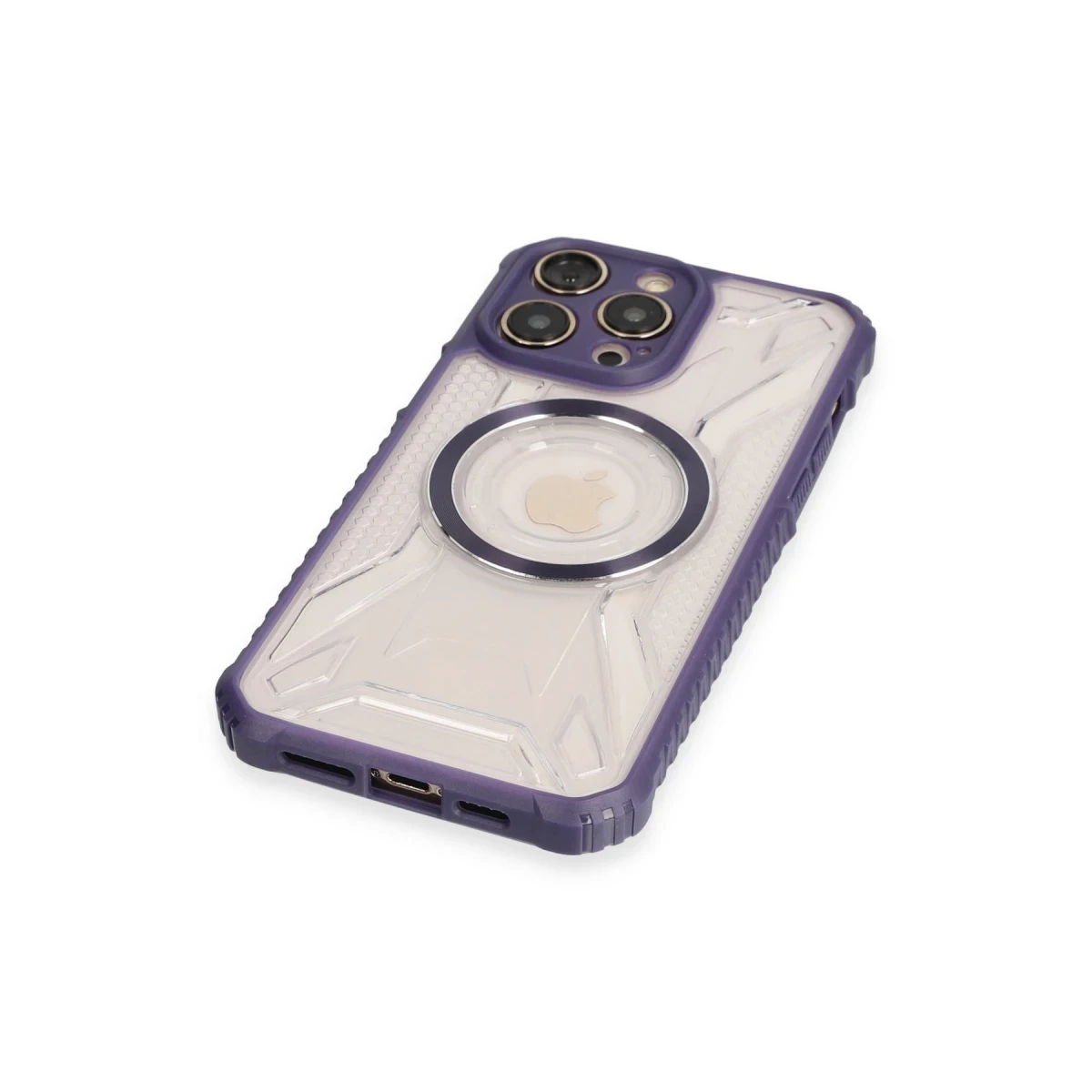 Newface Apple iPhone 14 Pro Max Kılıf Prag Magneticsafe Kapak - Derin Mor
