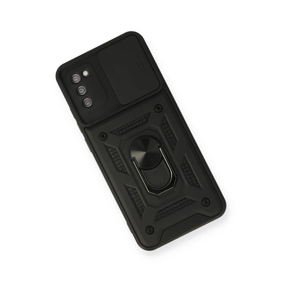 Newface Samsung Galaxy A02S Kılıf Pars Lens Yüzüklü Silikon - Siyah — görsel 6