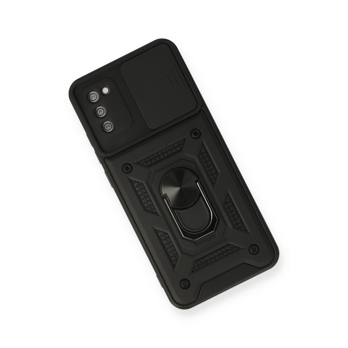 Newface Samsung Galaxy A02S Kılıf Pars Lens Yüzüklü Silikon - Siyah — görsel 9