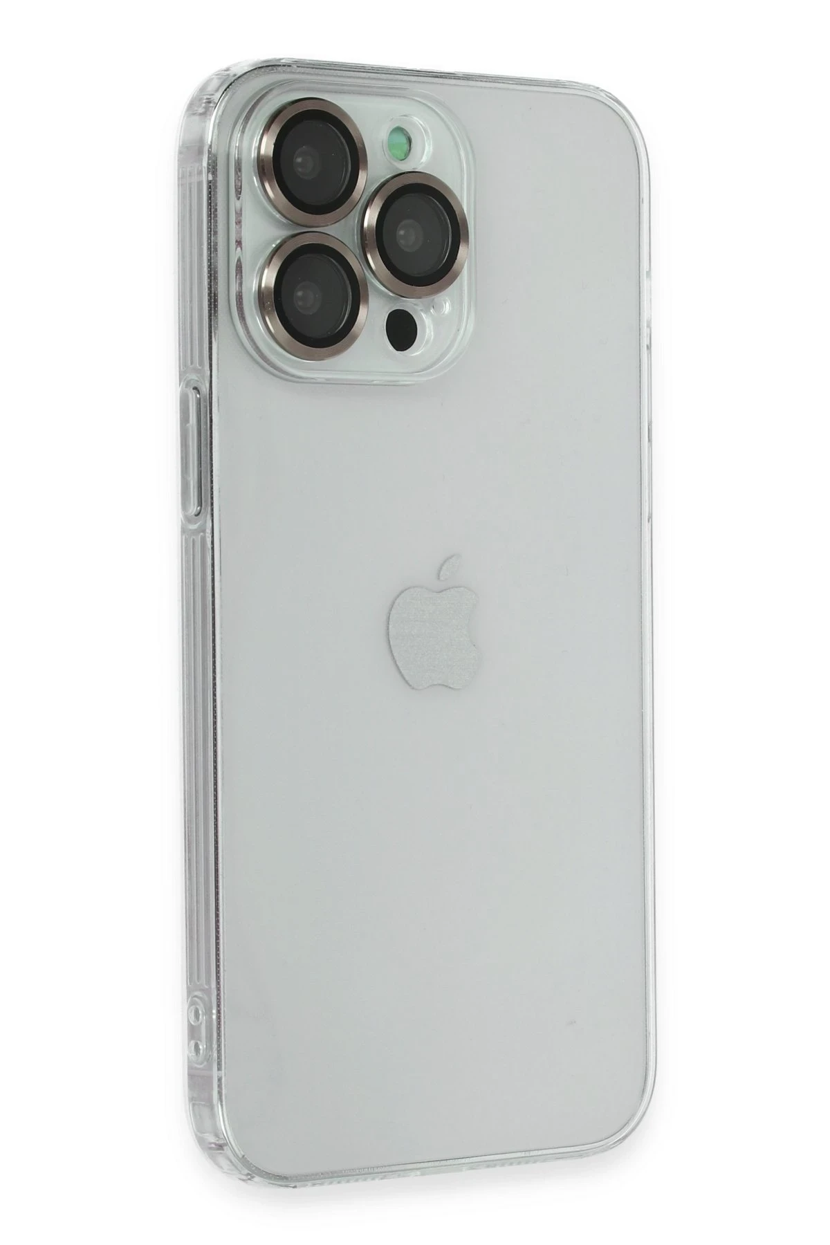 Newface iPhone 13 Pro Kılıf Luko Lens Silikon - Gold