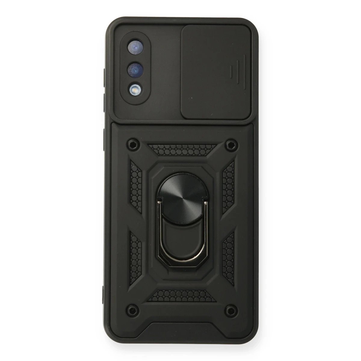 Newface Samsung Galaxy A02 Kılıf Pars Lens Yüzüklü Silikon - Siyah — görsel 5