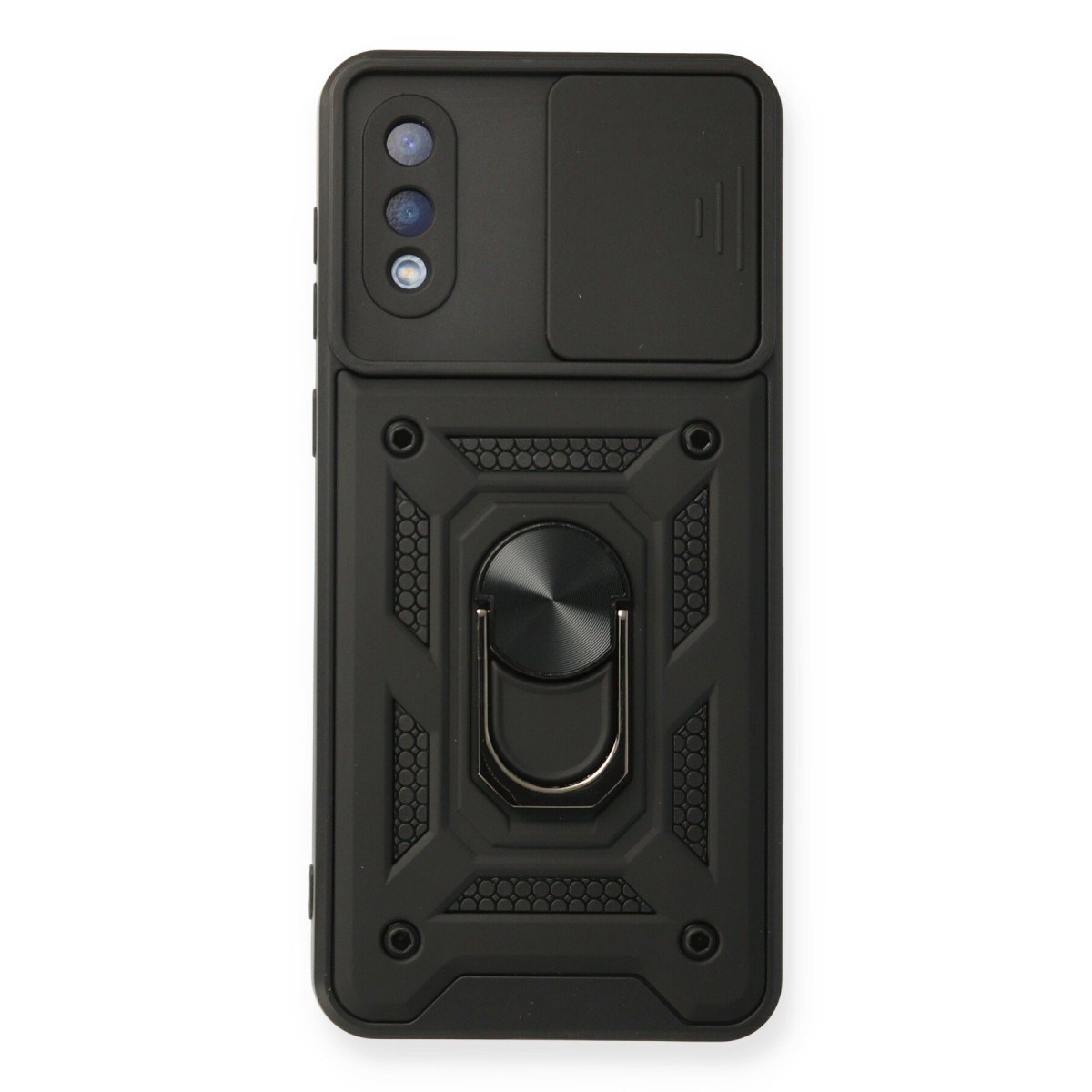 Newface Samsung Galaxy A02 Kılıf Pars Lens Yüzüklü Silikon - Siyah — görsel 9
