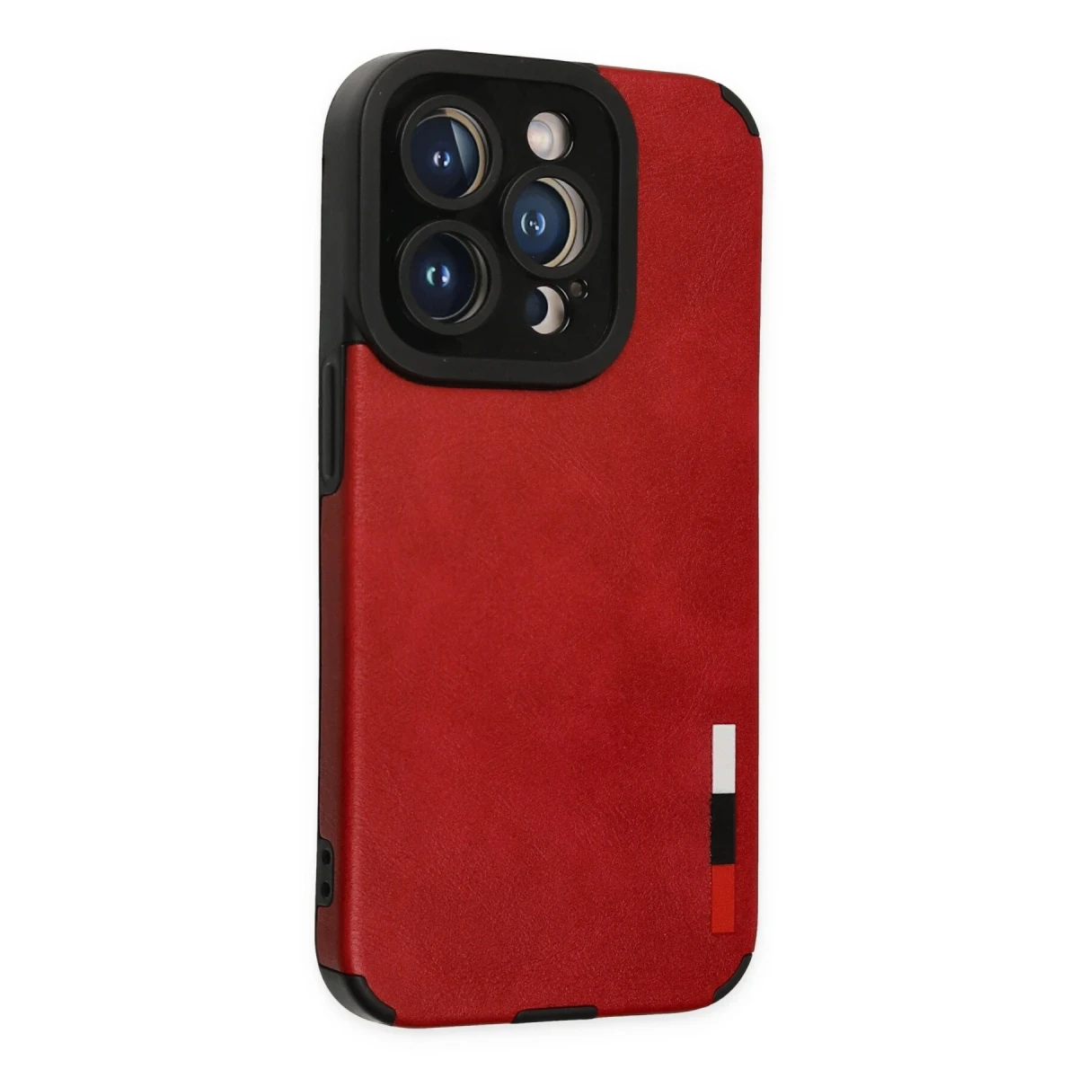 Newface Apple iPhone 14 Pro Kılıf Loop Deri Silikon - Kırmızı