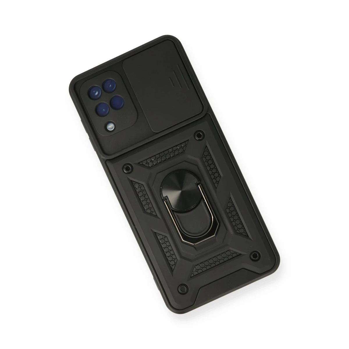Newface Samsung Galaxy A12 Kılıf Pars Lens Yüzüklü Silikon - Siyah — görsel 6