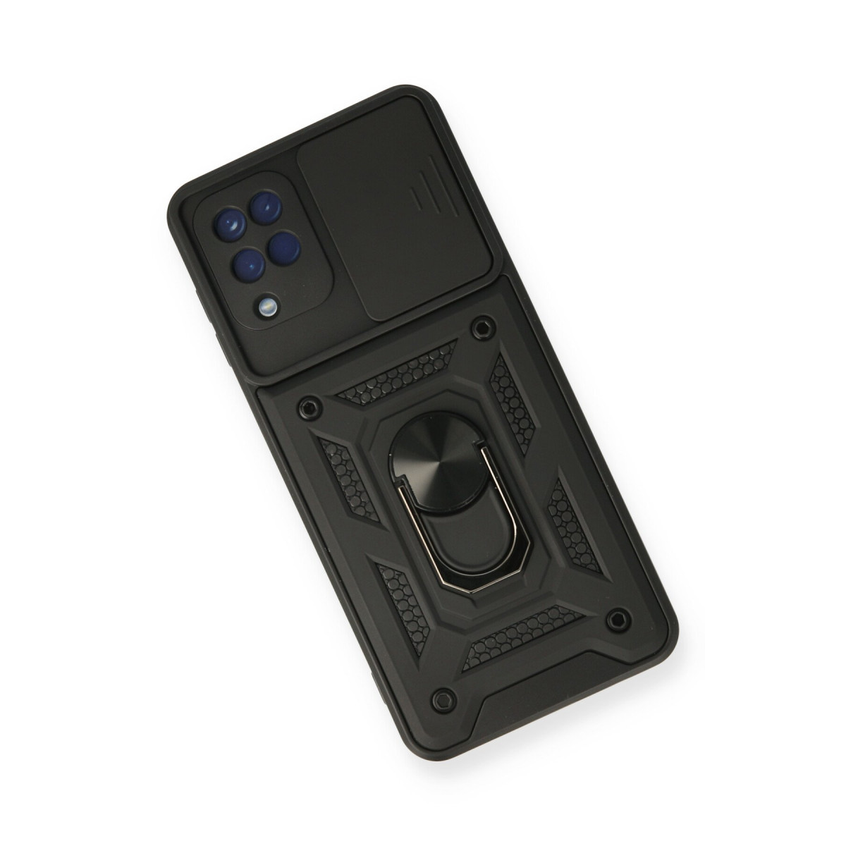 Newface Samsung Galaxy A12 Kılıf Pars Lens Yüzüklü Silikon - Siyah — görsel 9