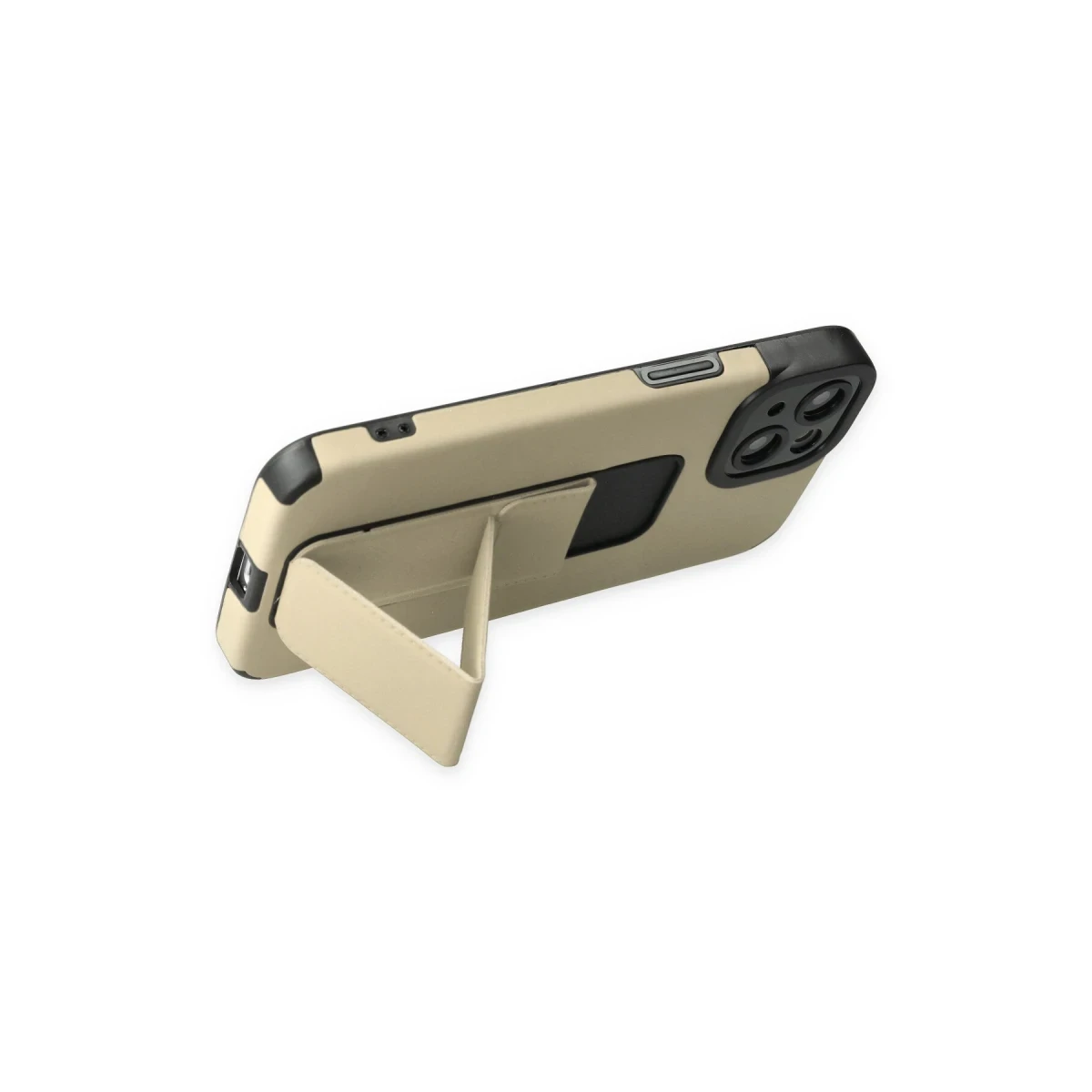 Newface Apple iPhone 14 Plus Kılıf Mega Standlı Silikon - Gold