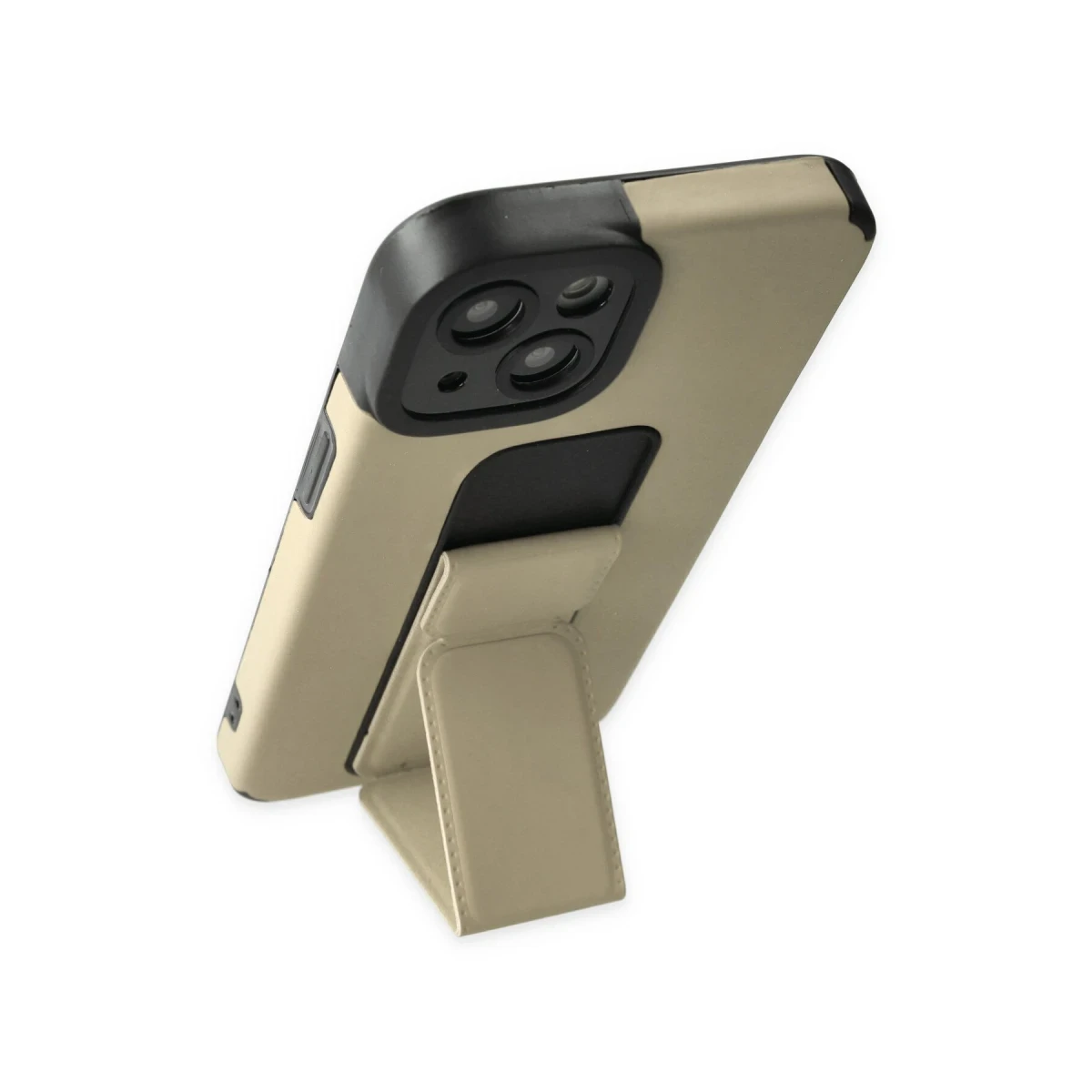 Newface Apple iPhone 14 Plus Kılıf Mega Standlı Silikon - Gold