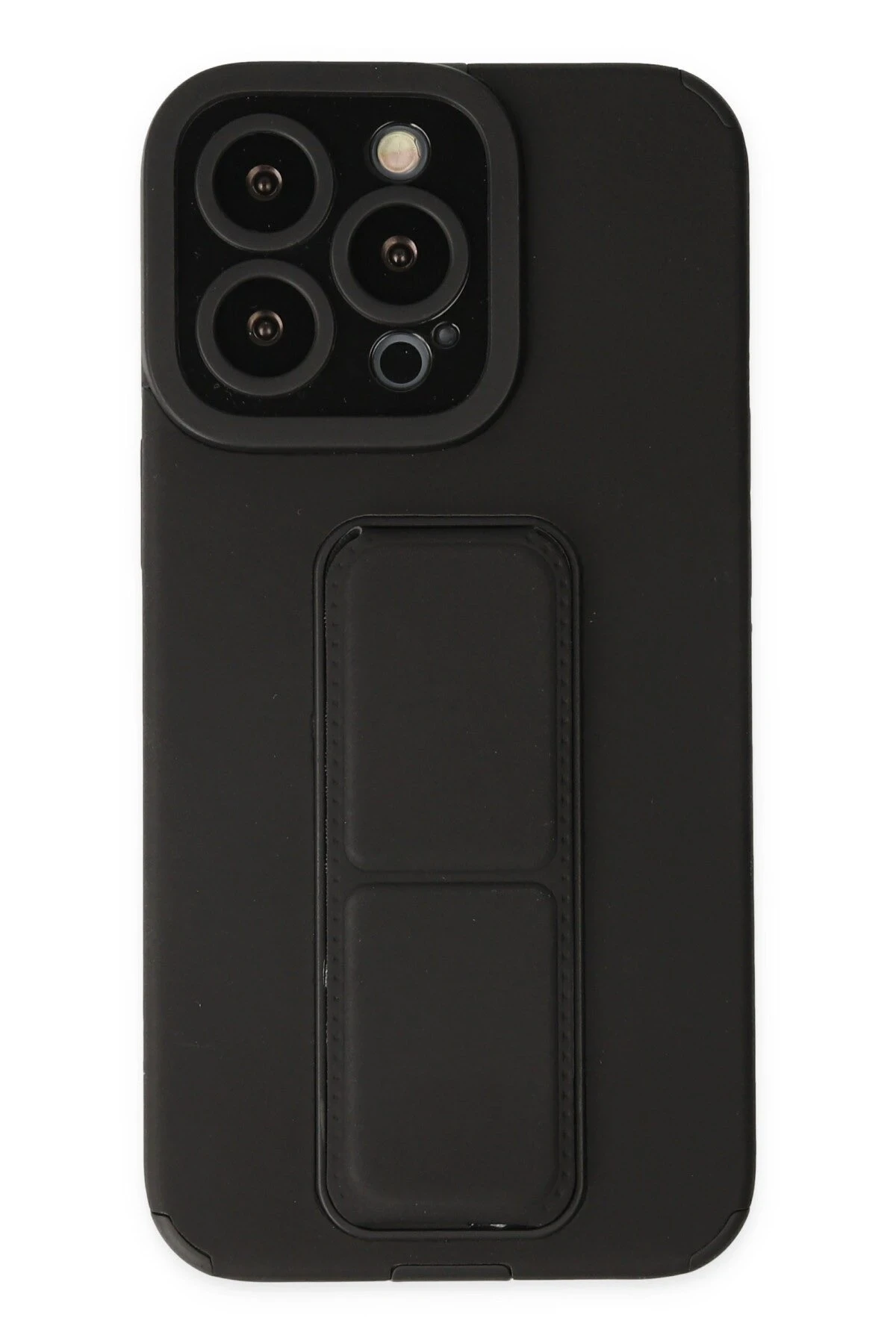Newface iPhone 14 Pro Kılıf Mega Standlı Silikon - Siyah
