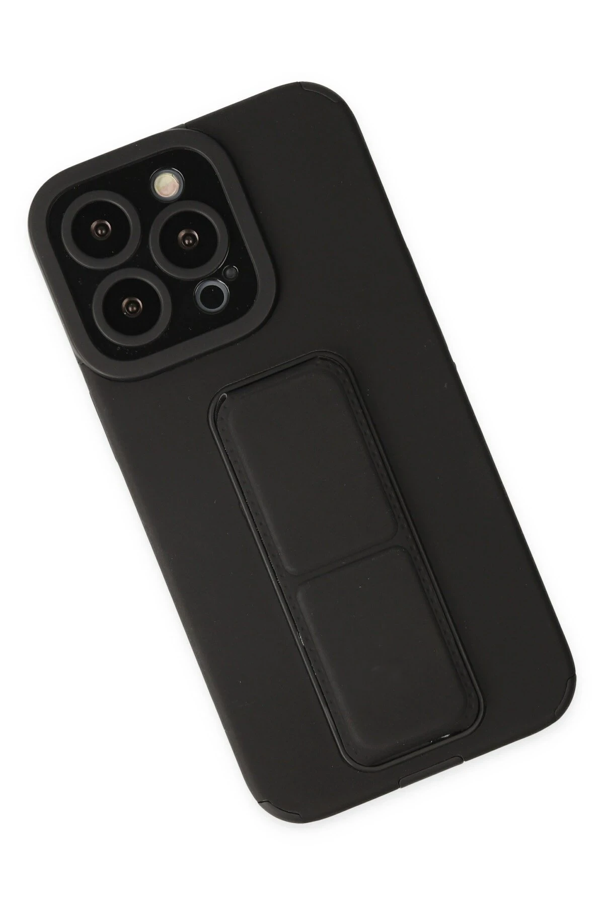 Newface iPhone 14 Pro Kılıf Mega Standlı Silikon - Siyah