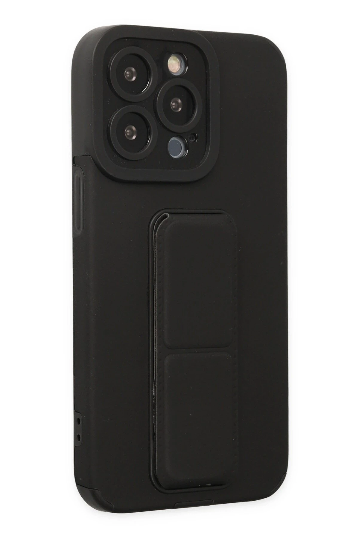 Newface iPhone 14 Pro Kılıf Mega Standlı Silikon - Siyah