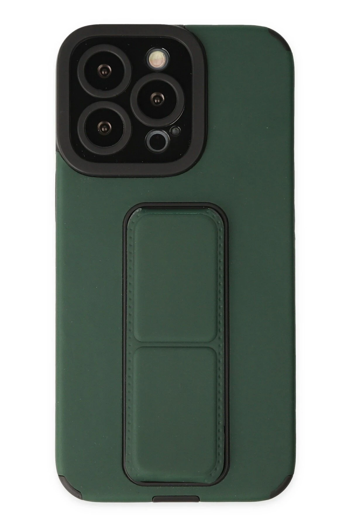 Newface iPhone 14 Pro Kılıf Mega Standlı Silikon - Yeşil
