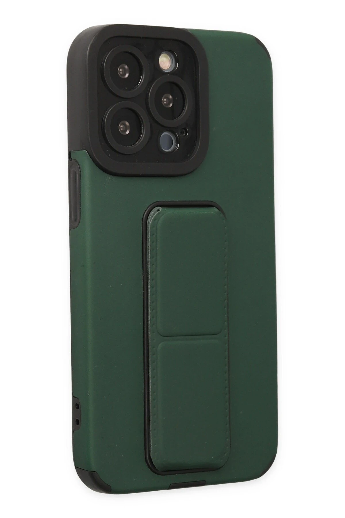 Newface iPhone 14 Pro Kılıf Mega Standlı Silikon - Yeşil
