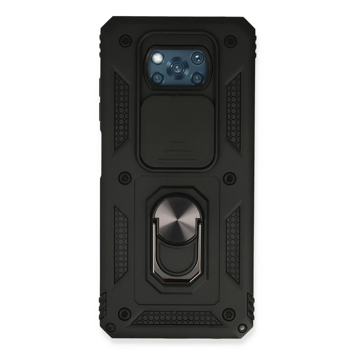 Newface Xiaomi Pocophone X3 Kılıf Pars Lens Yüzüklü Silikon - Siyah — görsel 4