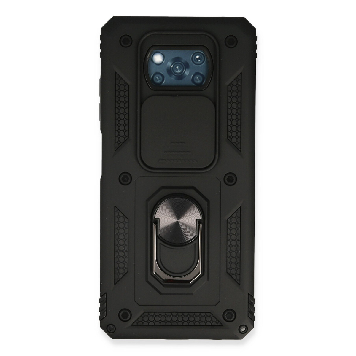 Newface Xiaomi Pocophone X3 Kılıf Pars Lens Yüzüklü Silikon - Siyah — görsel 7
