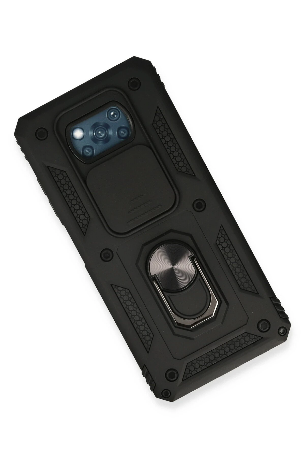Newface Xiaomi Pocophone X3 Kılıf Pars Lens Yüzüklü Silikon - Siyah — görsel 3