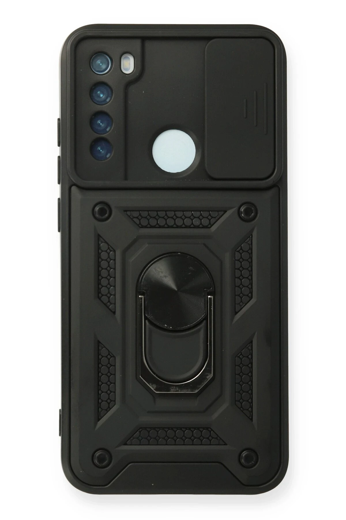 Newface Xiaomi Redmi Note 8 Kılıf Pars Lens Yüzüklü Silikon - Siyah