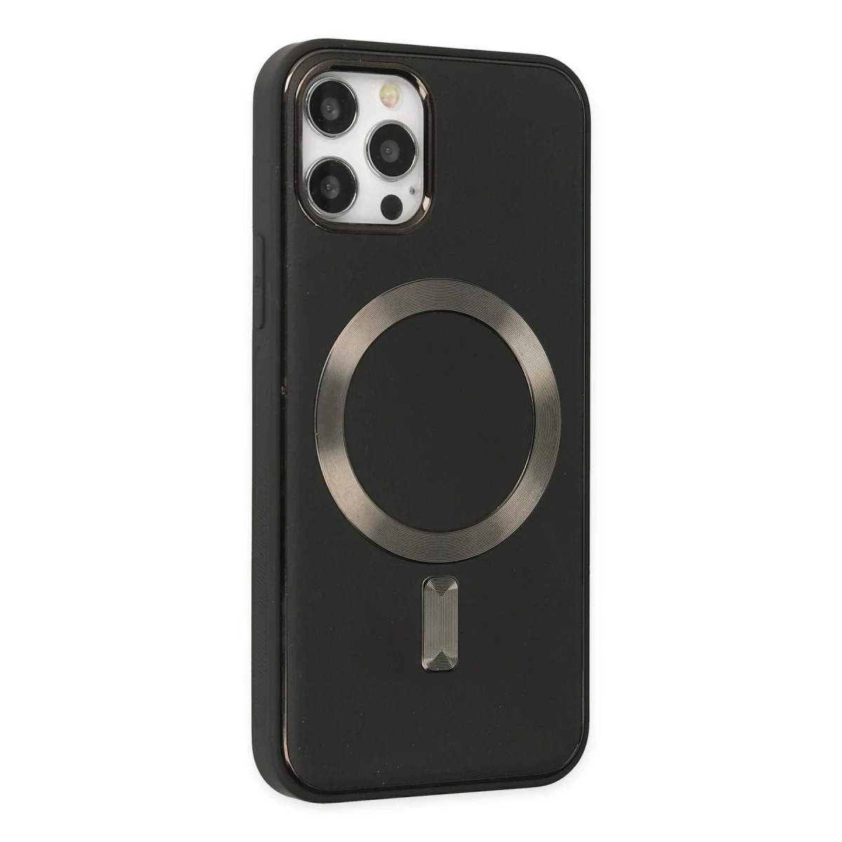 Newface Apple iPhone 12 Pro Max Kılıf Coco Deri Magneticsafe Silikon - Siyah — görsel 6