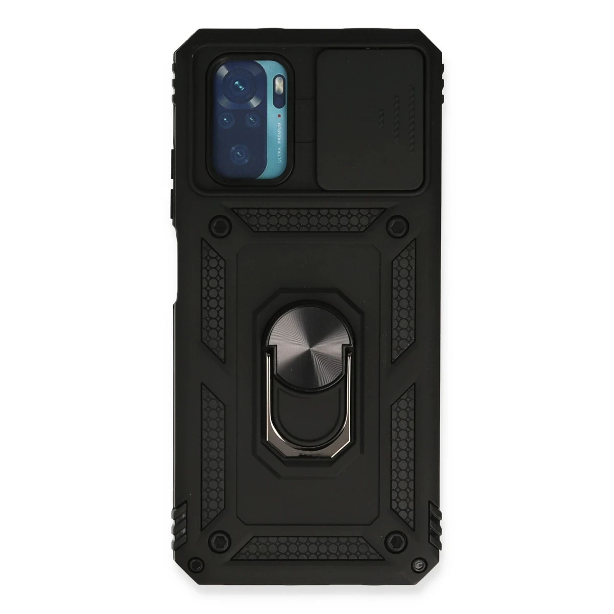 Newface Xiaomi Redmi Note 10 Kılıf Pars Lens Yüzüklü Silikon - Siyah — görsel 4