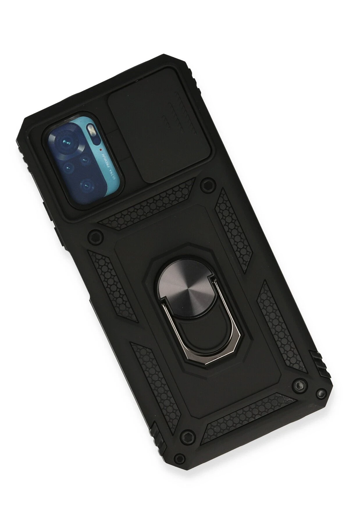 Newface Xiaomi Redmi Note 10 Kılıf Pars Lens Yüzüklü Silikon - Siyah — görsel 3