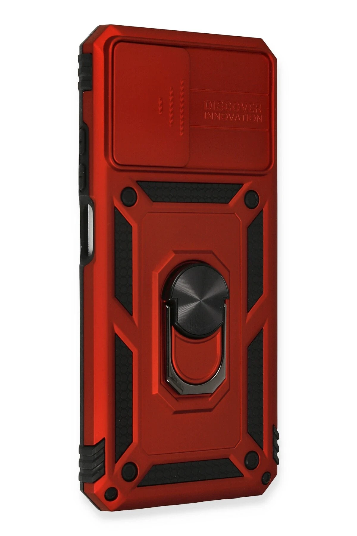 Newface Xiaomi Redmi Note 10 Kılıf Pars Lens Yüzüklü Silikon - Kırmızı