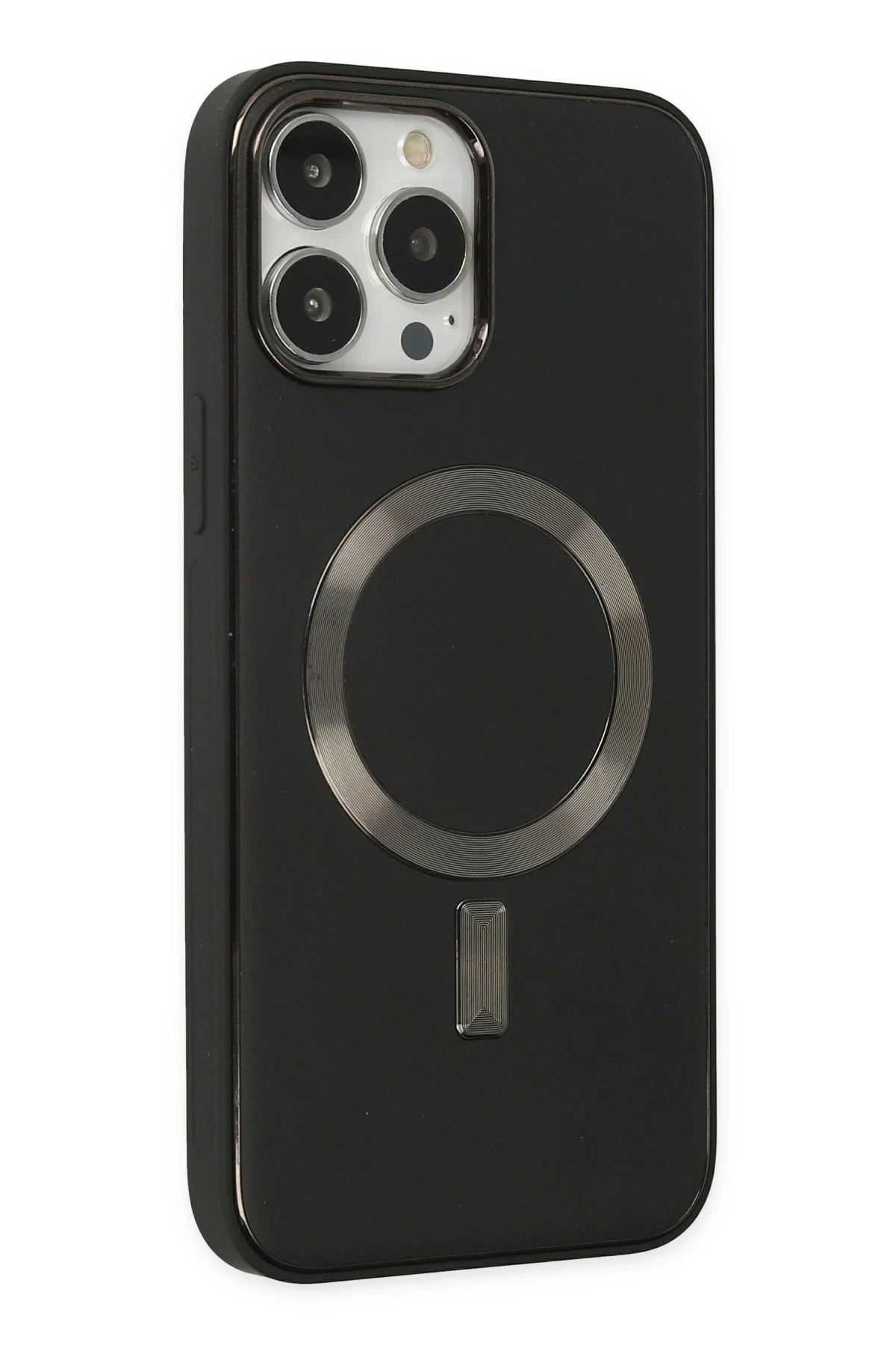 Newface Apple iPhone 13 Pro Kılıf Coco Deri Magneticsafe Silikon - Siyah — görsel 2