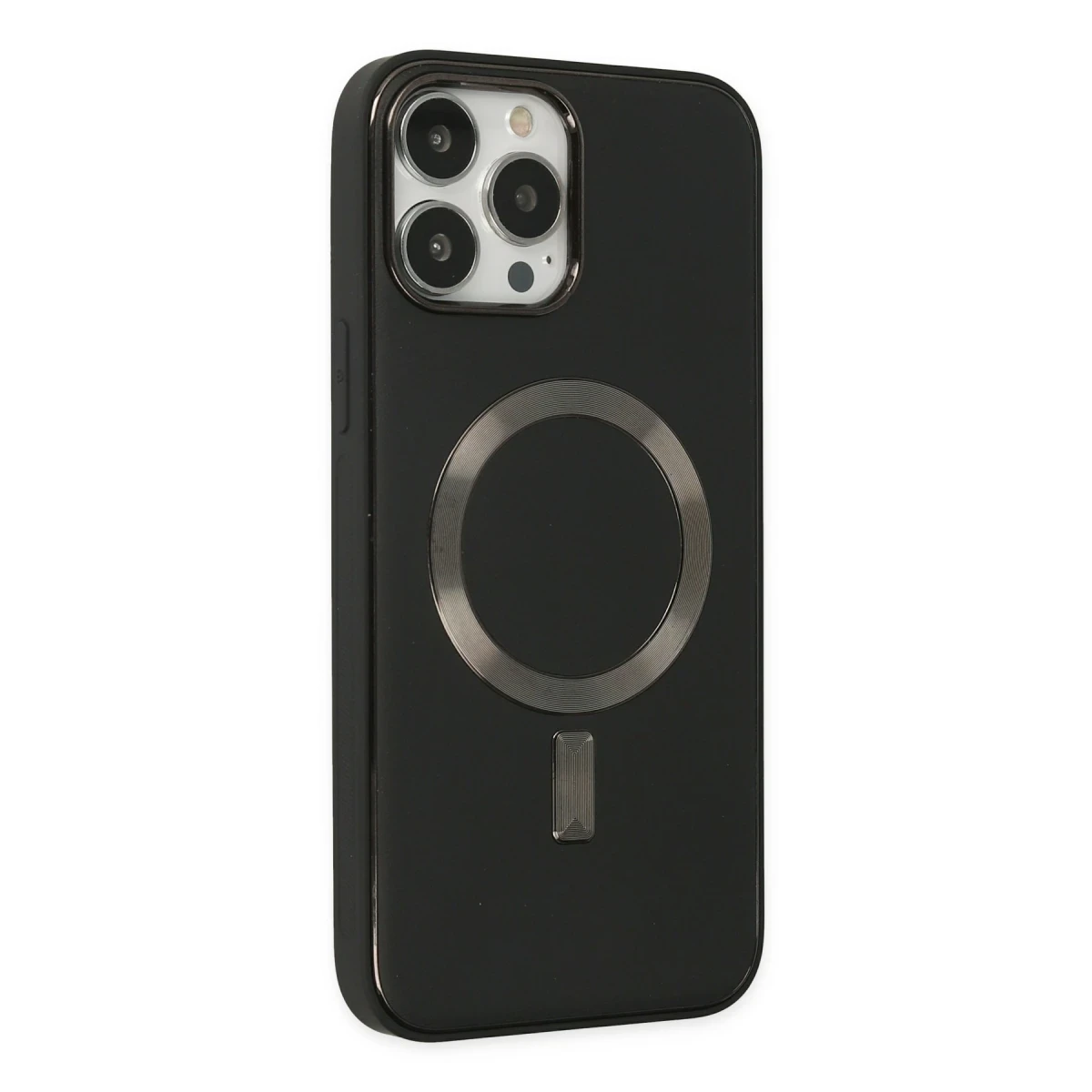 Newface Apple iPhone 13 Pro Kılıf Coco Deri Magneticsafe Silikon - Siyah — görsel 5