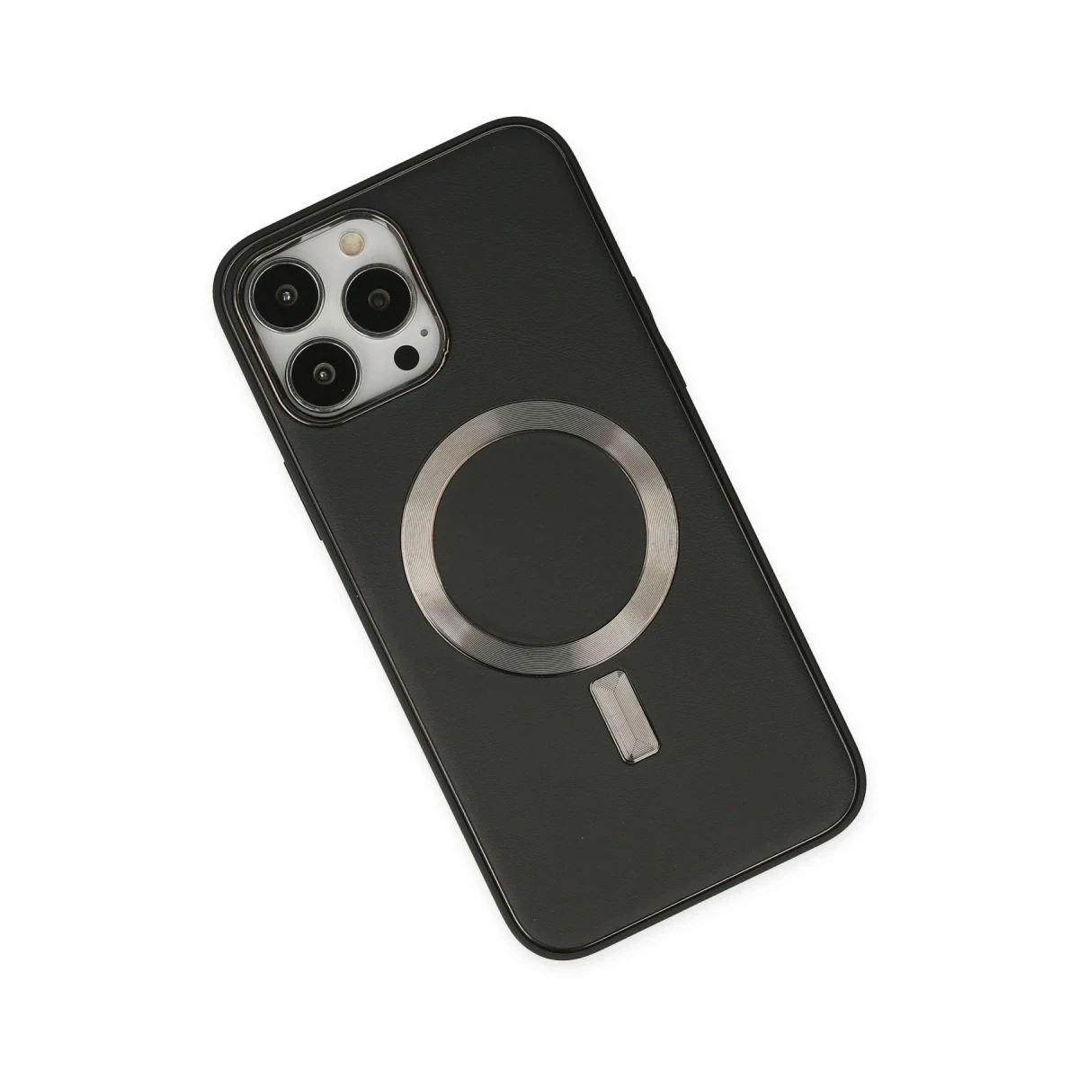 Newface Apple iPhone 13 Pro Kılıf Coco Deri Magneticsafe Silikon - Siyah — görsel 6