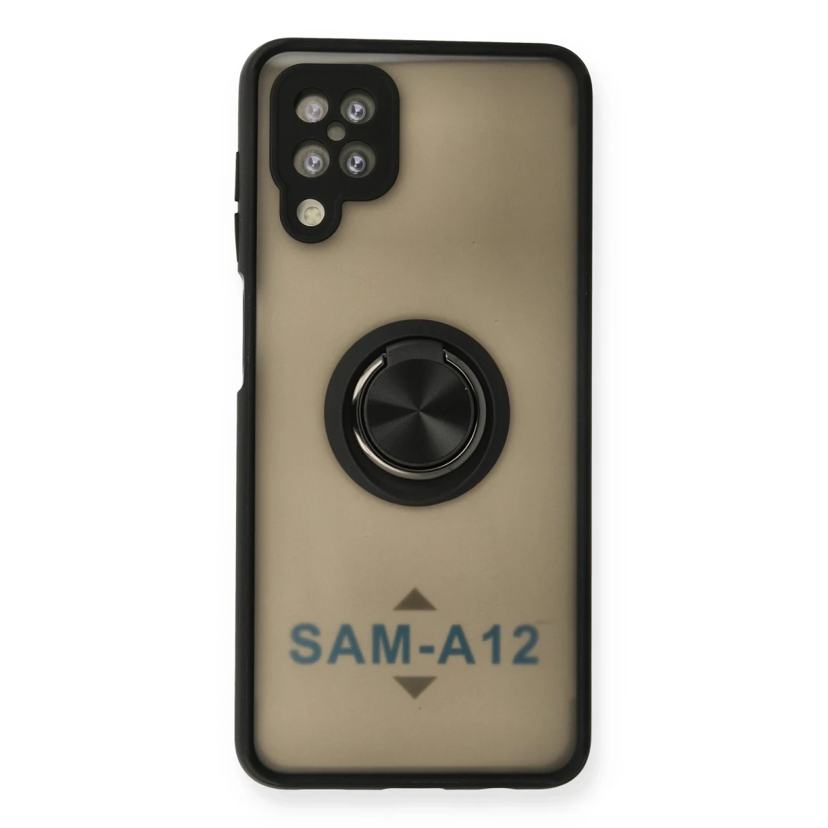 Newface Samsung Galaxy A12 Kılıf Montreal Yüzüklü Silikon Kapak - Siyah — görsel 4