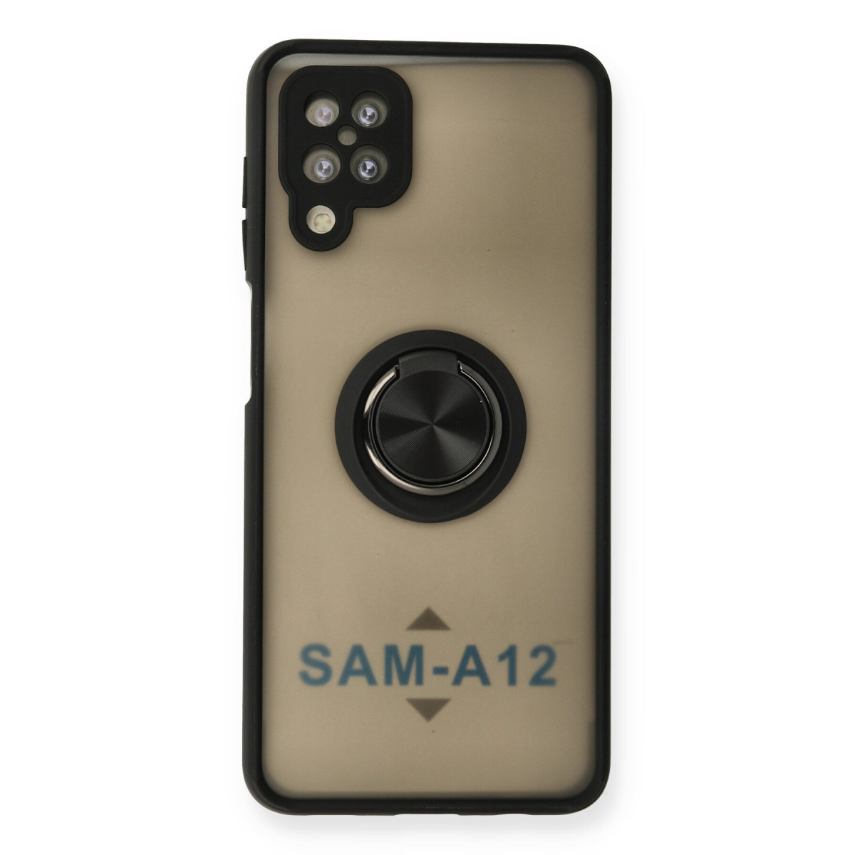 Newface Samsung Galaxy A12 Kılıf Montreal Yüzüklü Silikon Kapak - Siyah — görsel 7