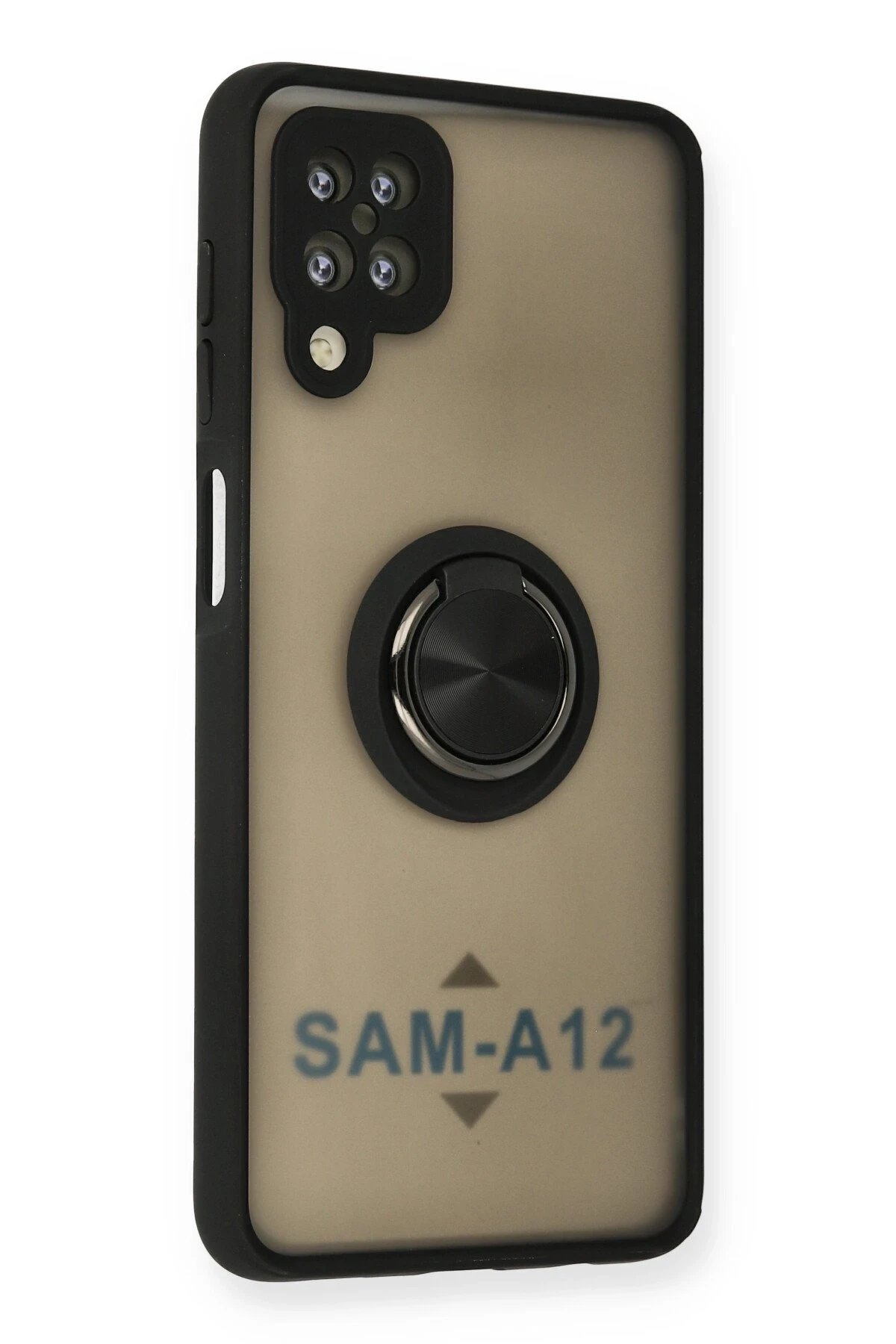 Newface Samsung Galaxy A12 Kılıf Montreal Yüzüklü Silikon Kapak - Siyah — görsel 2
