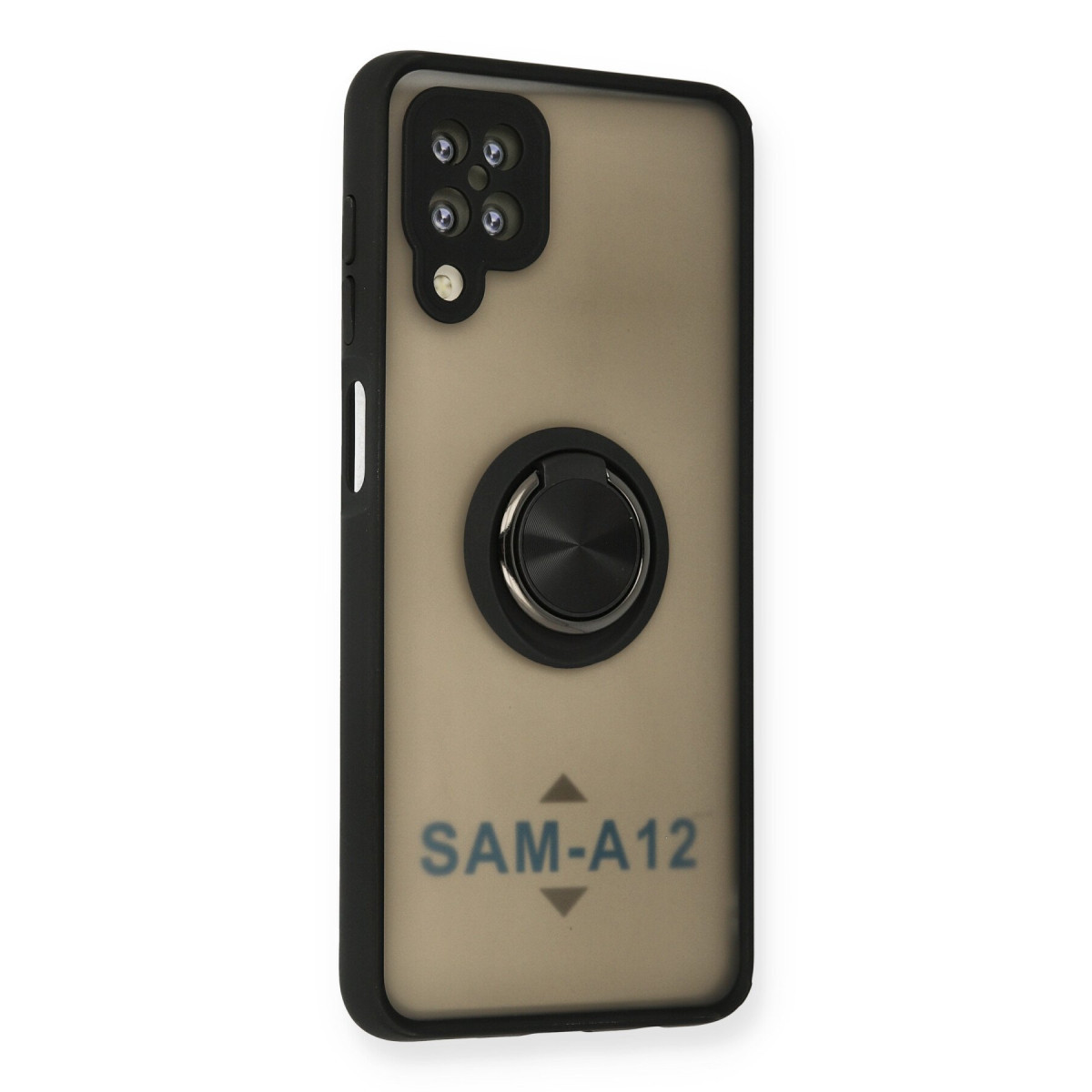 Newface Samsung Galaxy A12 Kılıf Montreal Yüzüklü Silikon Kapak - Siyah — görsel 8