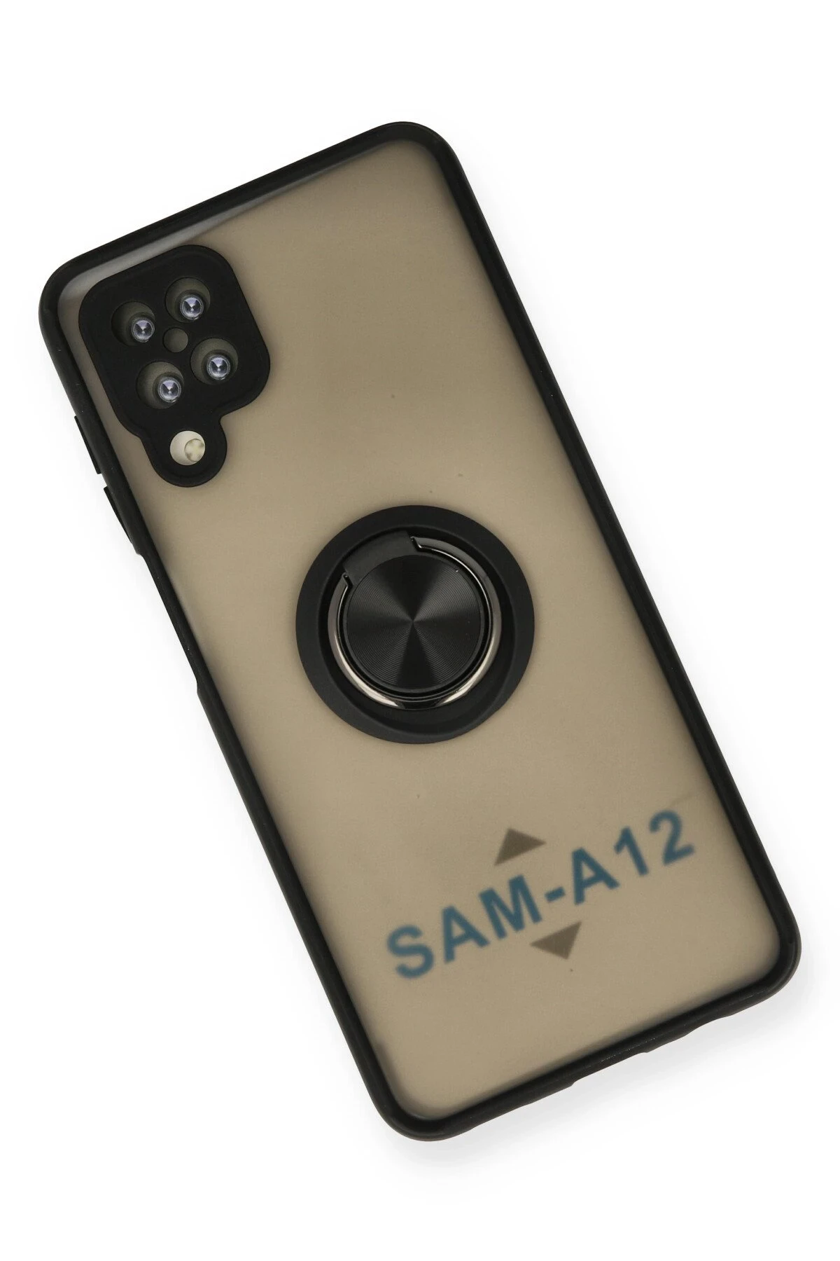 Newface Samsung Galaxy A12 Kılıf Montreal Yüzüklü Silikon Kapak - Siyah — görsel 3