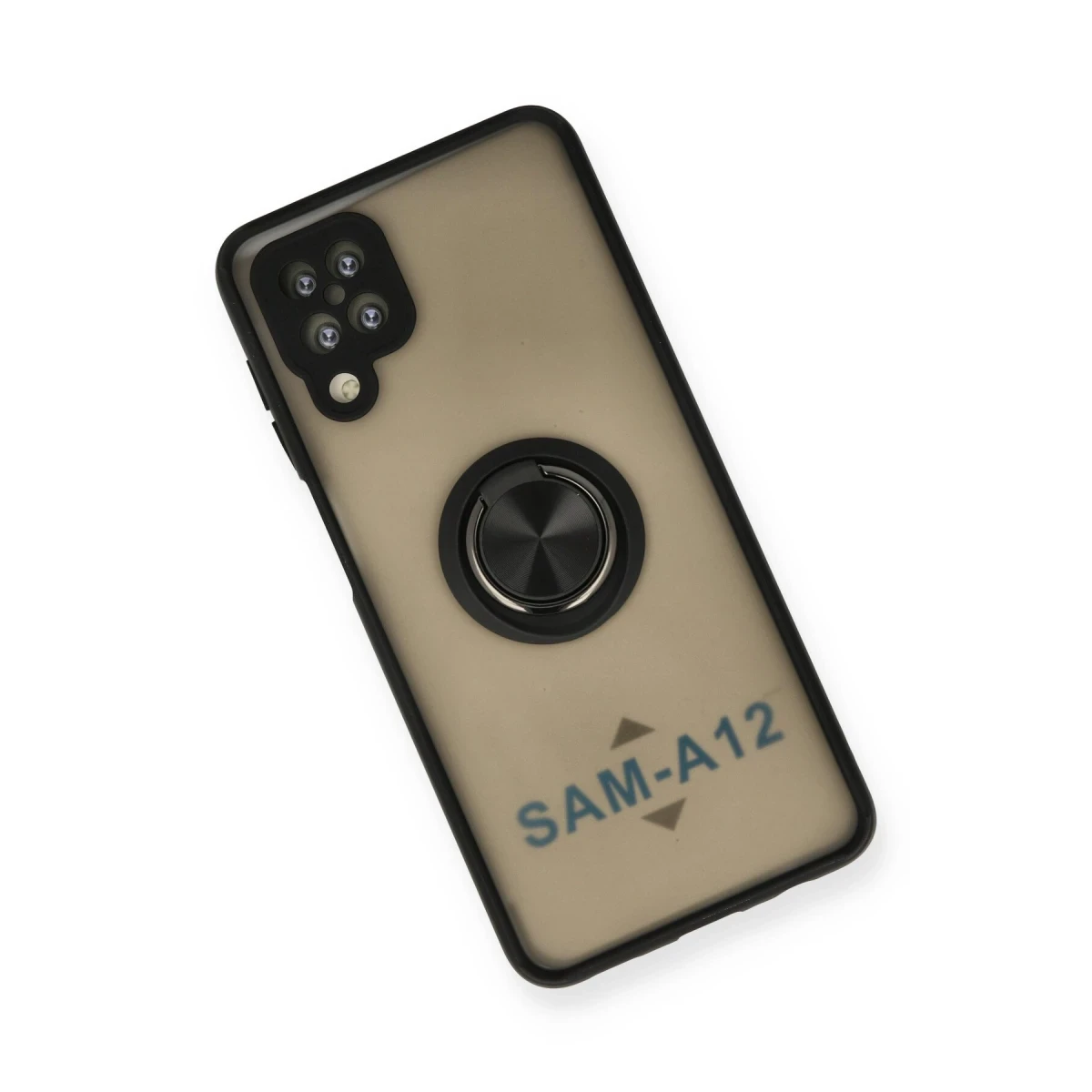 Newface Samsung Galaxy A12 Kılıf Montreal Yüzüklü Silikon Kapak - Siyah — görsel 6