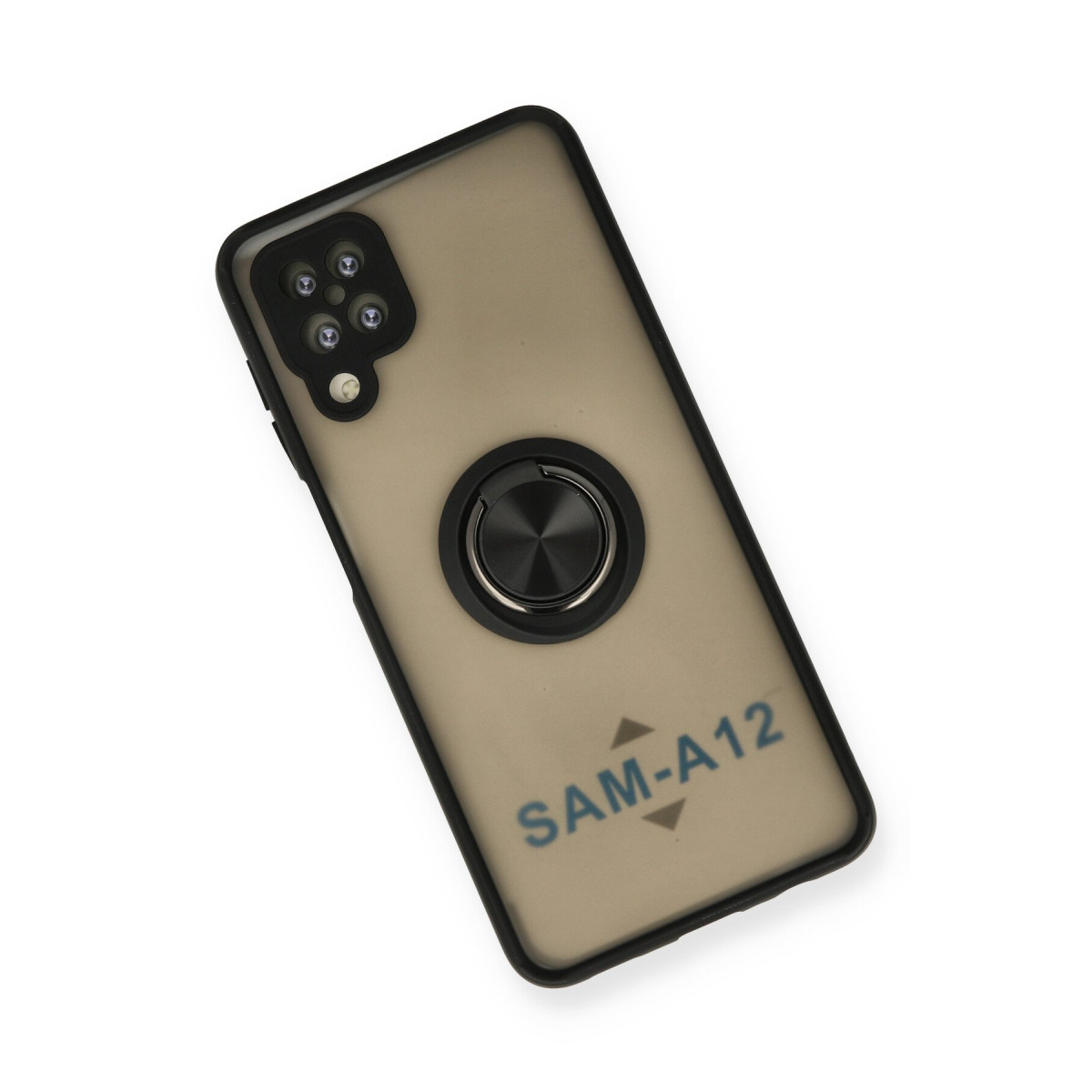 Newface Samsung Galaxy A12 Kılıf Montreal Yüzüklü Silikon Kapak - Siyah — görsel 9