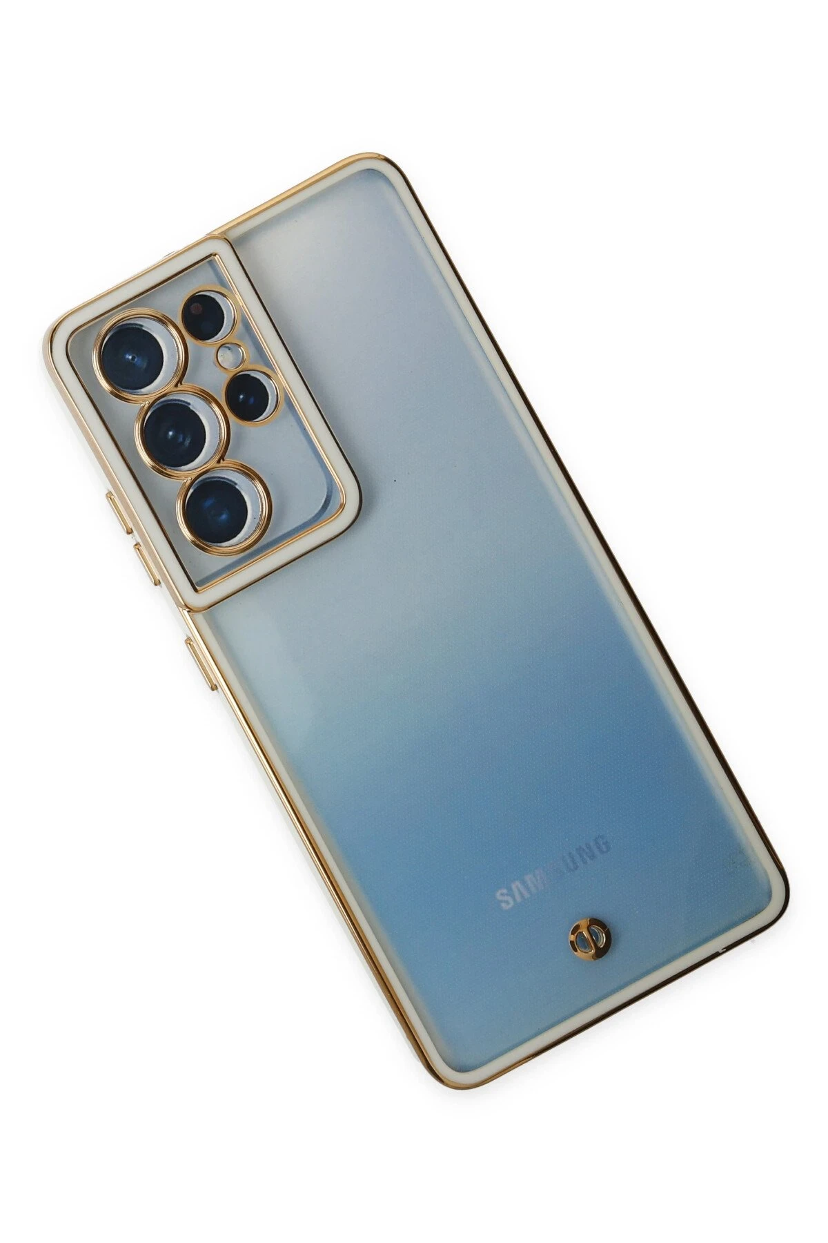Newface Samsung Galaxy S21 Ultra Kılıf Liva Lens Silikon - Beyaz