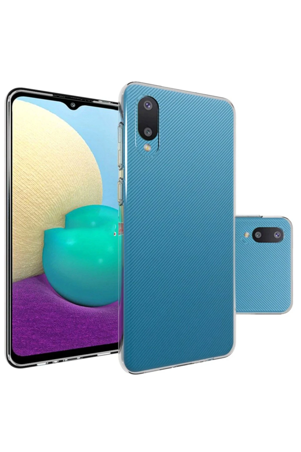 Newface Samsung Galaxy A02 Kılıf Lüx Şeffaf Silikon