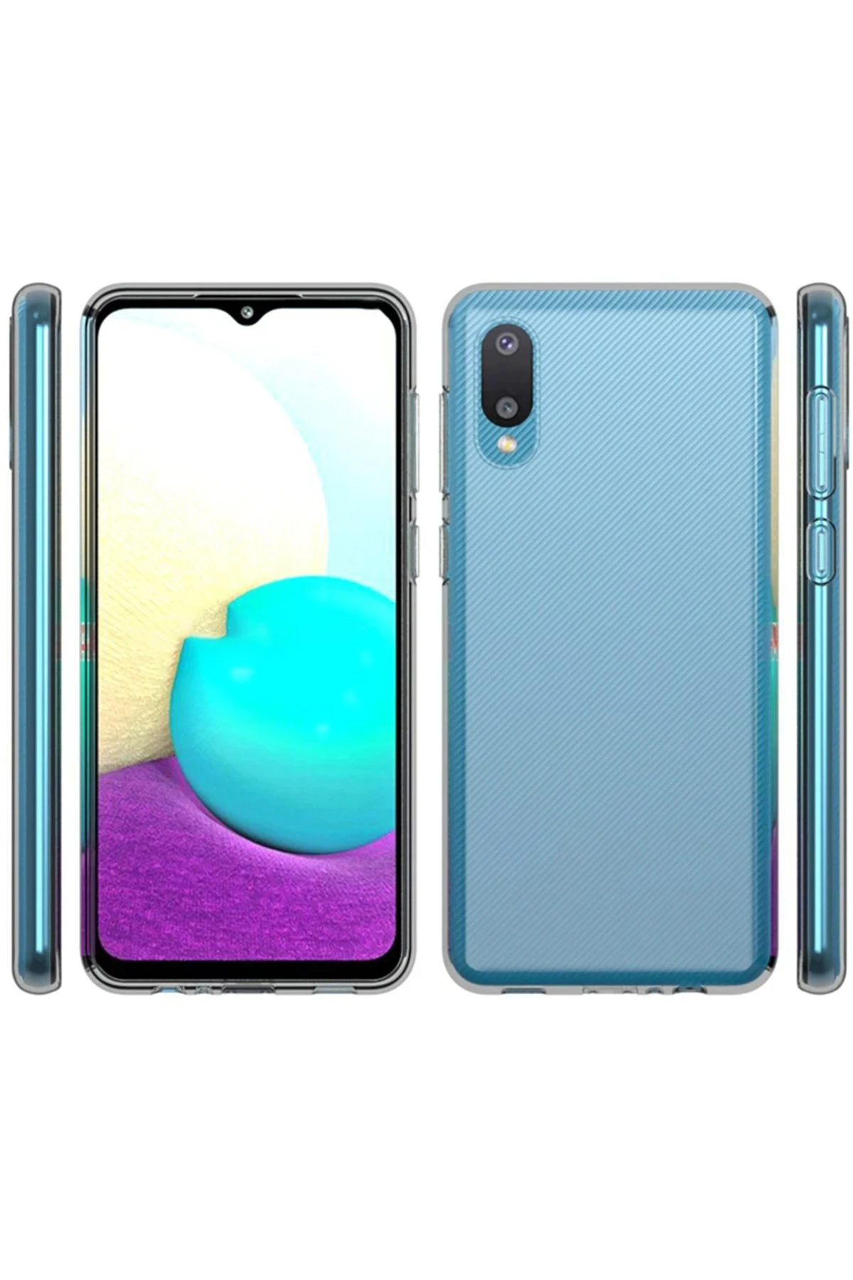 Newface Samsung Galaxy A02 Kılıf Lüx Şeffaf Silikon — görsel 3