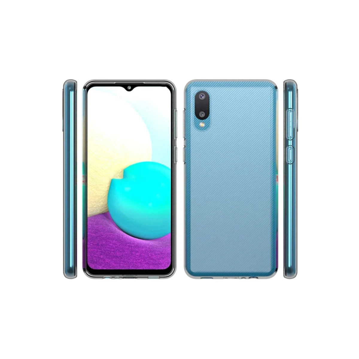 Newface Samsung Galaxy A02 Kılıf Lüx Şeffaf Silikon — görsel 7