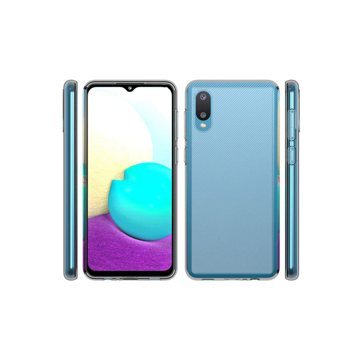 Newface Samsung Galaxy A02 Kılıf Lüx Şeffaf Silikon — görsel 11
