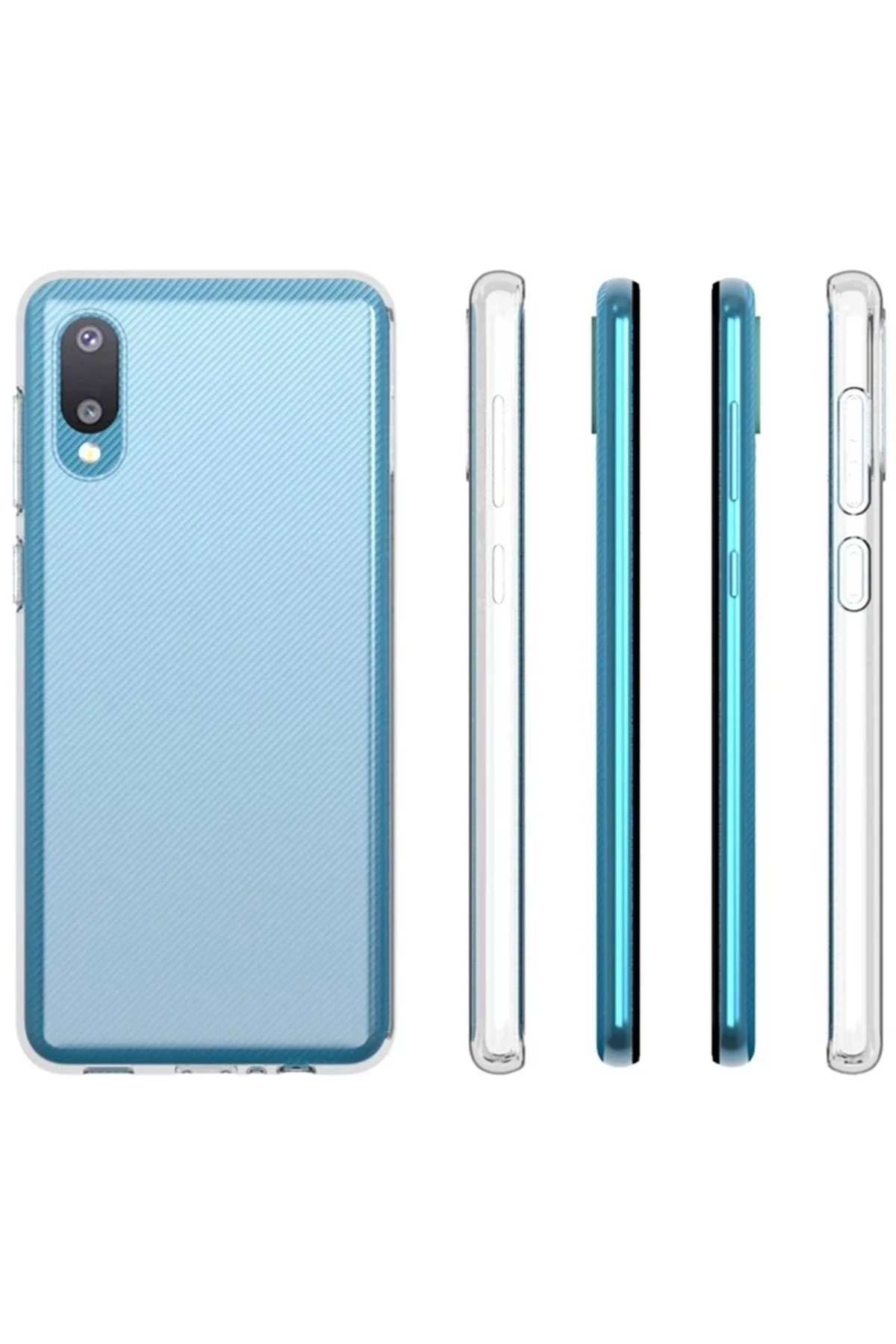 Newface Samsung Galaxy A02 Kılıf Lüx Şeffaf Silikon — görsel 4