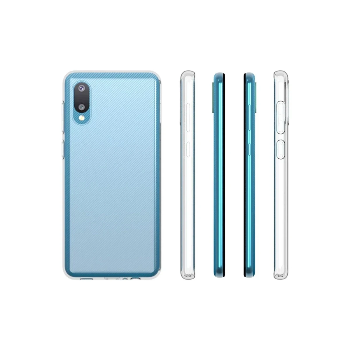 Newface Samsung Galaxy A02 Kılıf Lüx Şeffaf Silikon — görsel 8