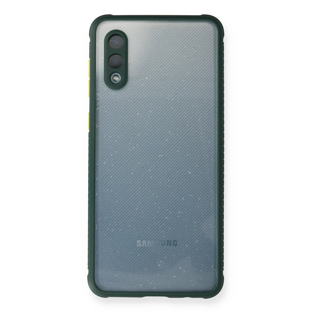 Newface Samsung Galaxy A02 Kılıf Miami Şeffaf Silikon - Koyu Yeşil