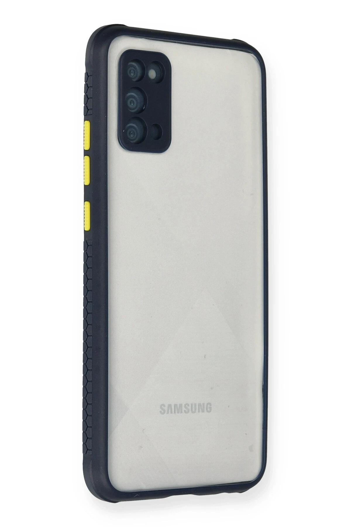 Newface Samsung Galaxy A02S Kılıf Miami Şeffaf Silikon - Lacivert