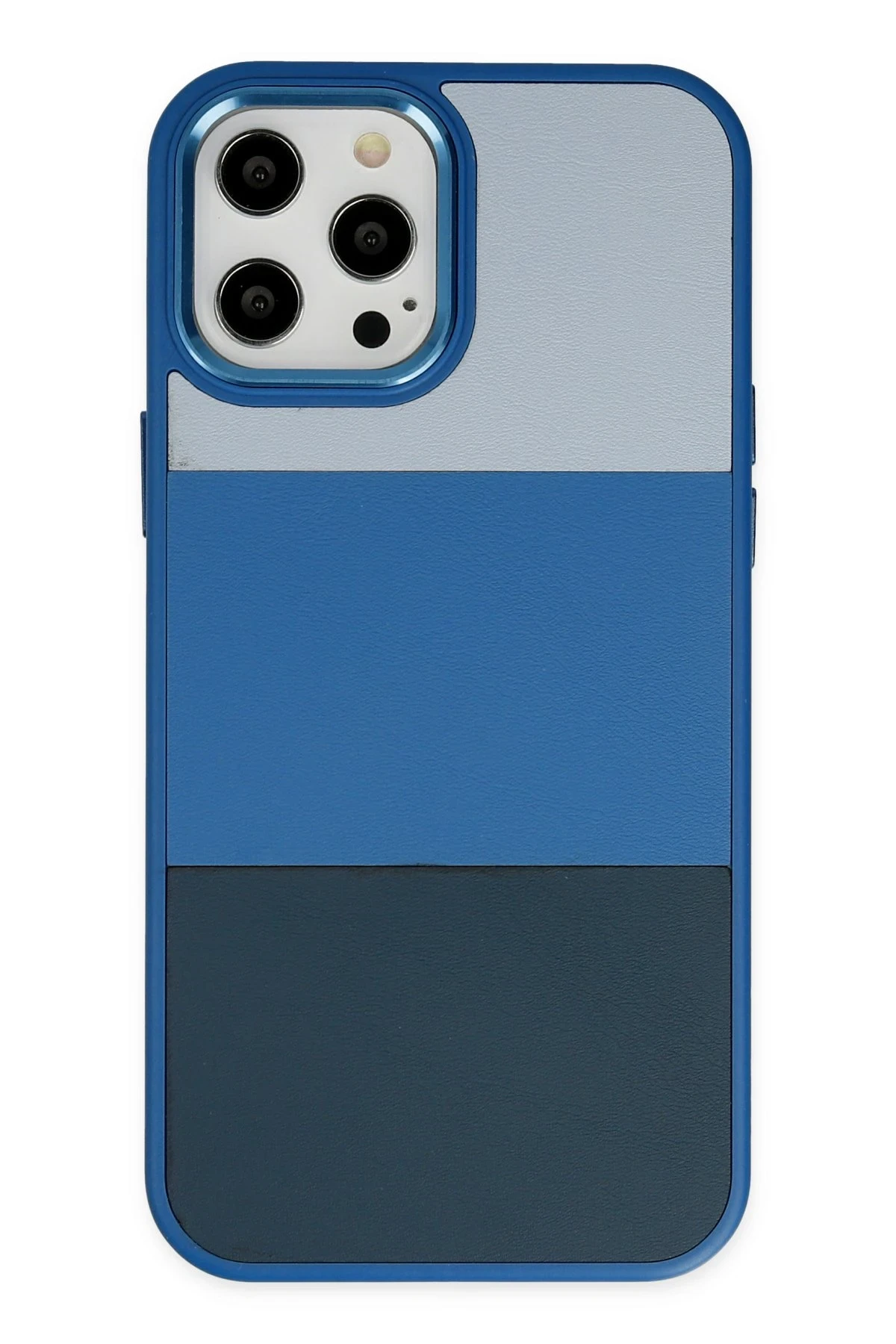 Newface Apple iPhone 12 Pro Max Kılıf King Kapak - Açık Mavi-Lacivert